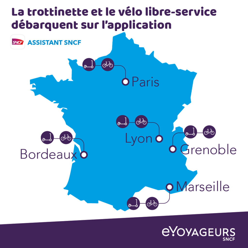 Assistant SNCF Velo - trottinettes Lyon Paris Bordeaux  Marseille et Grenoble